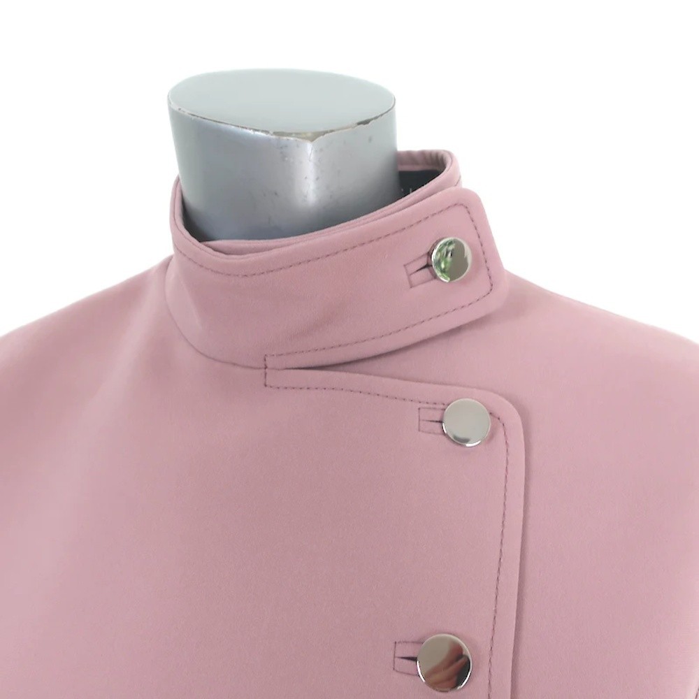 Gucci Mock Neck Sleeveless Buttoned Mini Dress Dusty Pink Crepe Size 46 - Picture 2 of 9